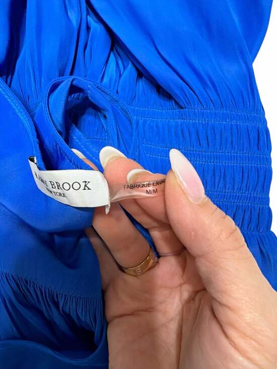 Ramy Brook Tech Perry Dress Cobalt Blue Sleeveless Ruffle Mini Medium - Picture 8 of 11